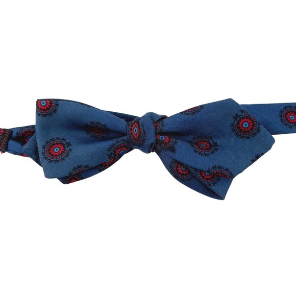 Navy Bow Tie with Red Circle Print - Picture 1 of 1